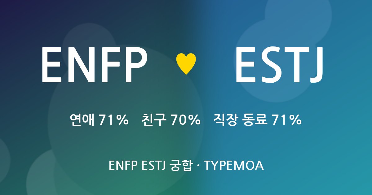 ENFP ESTJ 궁합