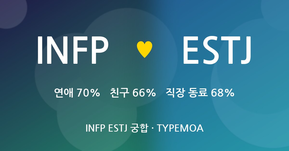 INFP ESTJ 궁합