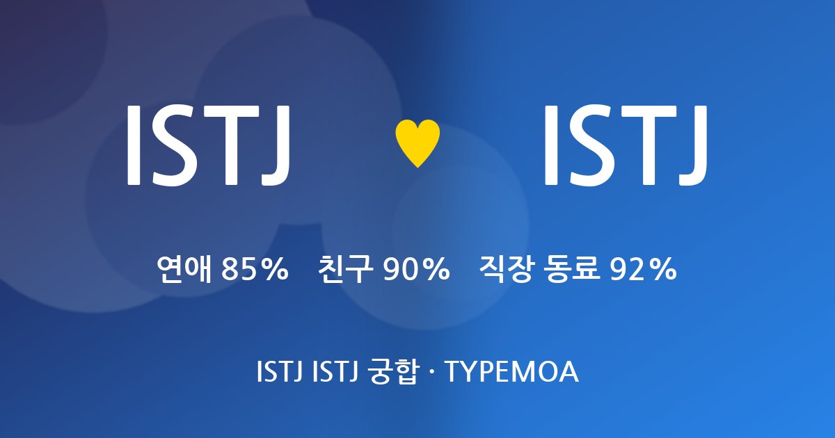 ISTJ ISTJ 궁합