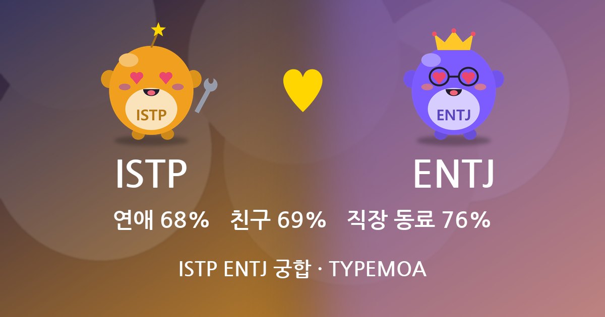 ISTP ENTJ 궁합