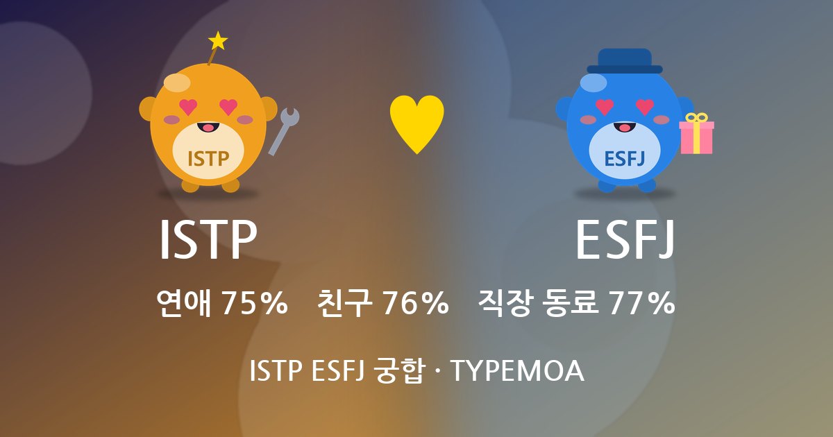 ISTP ESFJ 궁합