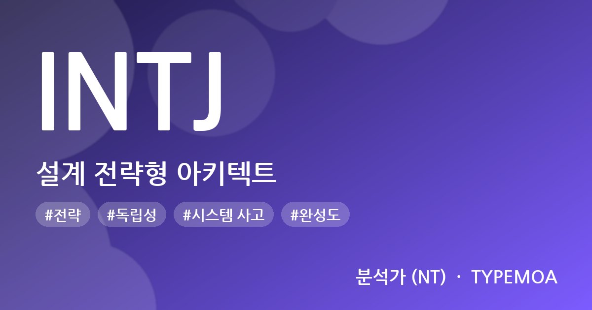 INTJ 설계 전략형 아키텍트